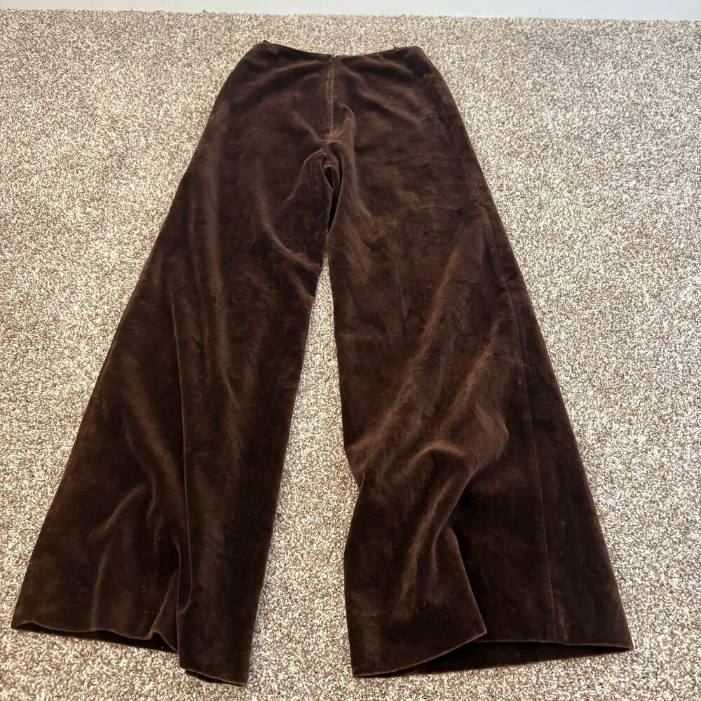 Vintage 70s Rosner Cotton Velvet Wide Leg Slacks West German High Rise Brown 8 - Picture 7 of 10
